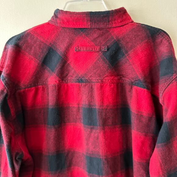Gioberti Flannel Shirt Buffalo Check Contrasting Corduroy Red Black XXL Workwear - Picture 4 of 11